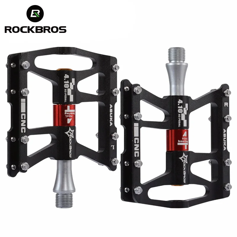

ROCKBROS 4 Bearings Bicycle Pedal Anti-slip Ultralight CNC MTB Mountain Bike Pedal Sealed Bearing Pedals Bicycle Accessories