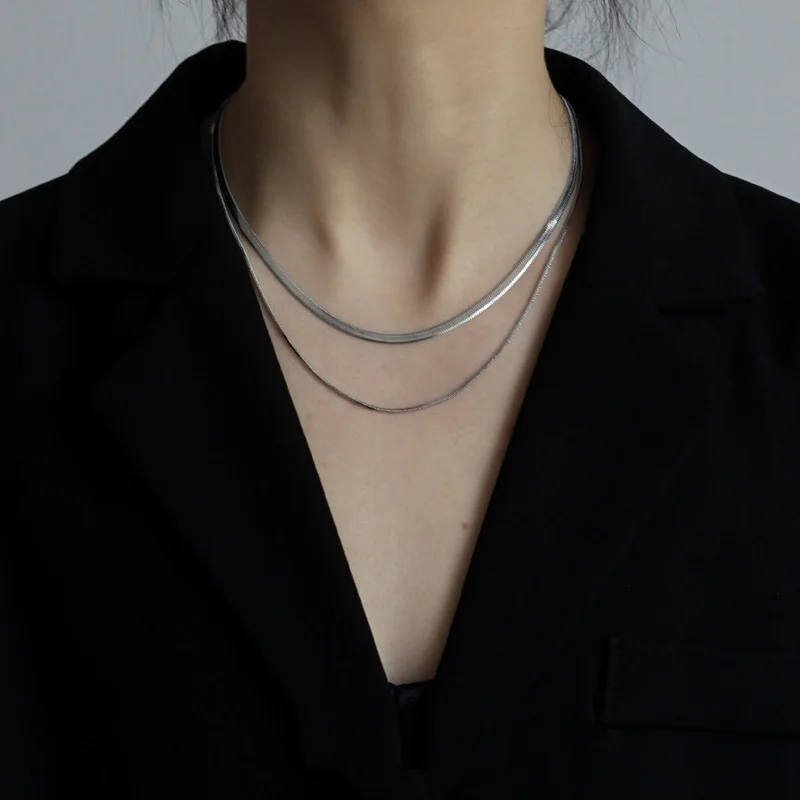 

Ожерелье женское из серебра 925 пробы, ширина 3 мм