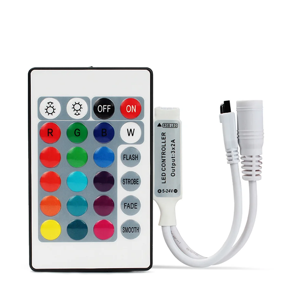 24 key controller 5 м Светодиодная лента 12 В Водонепроницаемая RGB Светодиодная лента светильник 2835SMD гибкая светодиодная лента лампа для ТВ фоновый светильник ing украшение дома - Испускаемый цвет: 24 key controller