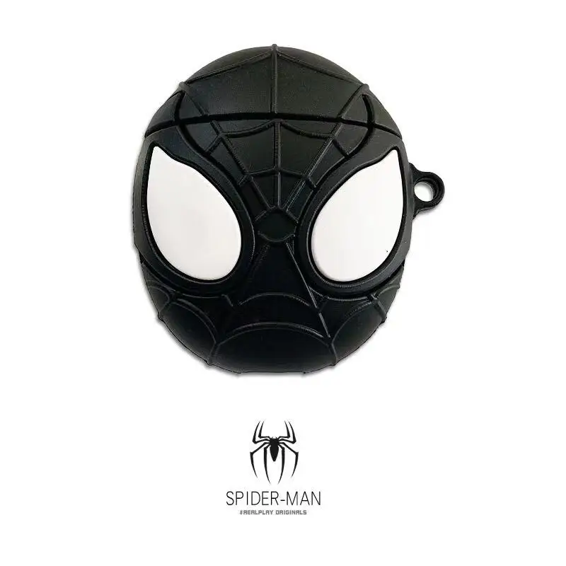 Spiderman black Дизайнерский чехол V для airpods superheros, Силиконовая защита, милый чехол airpod для apple, bluetooth, чехол для наушников, чехол s 3D - Color: Spiderman black