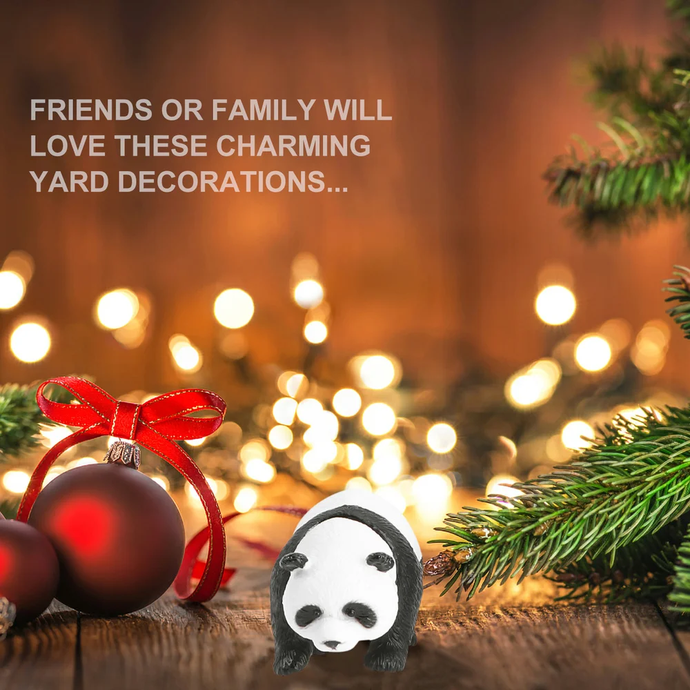 

4Pcs Panda Model Crafts Decorative Moss Accessories Micro Landscape Adornments