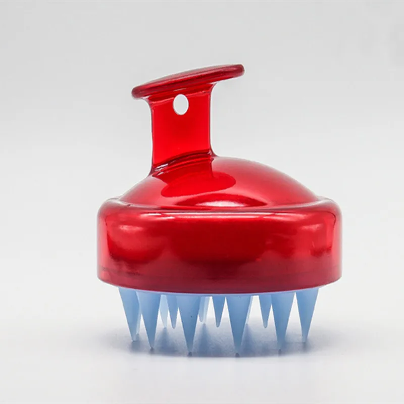 Red Massage comb 1 шт. Массажная щетка силиконовая насадка для тела Шампунь Щетка для массажа головы гребень для мытья волос гребень для душа мягкая щетка для ванны реквизит - Цвет: Red Massage comb
