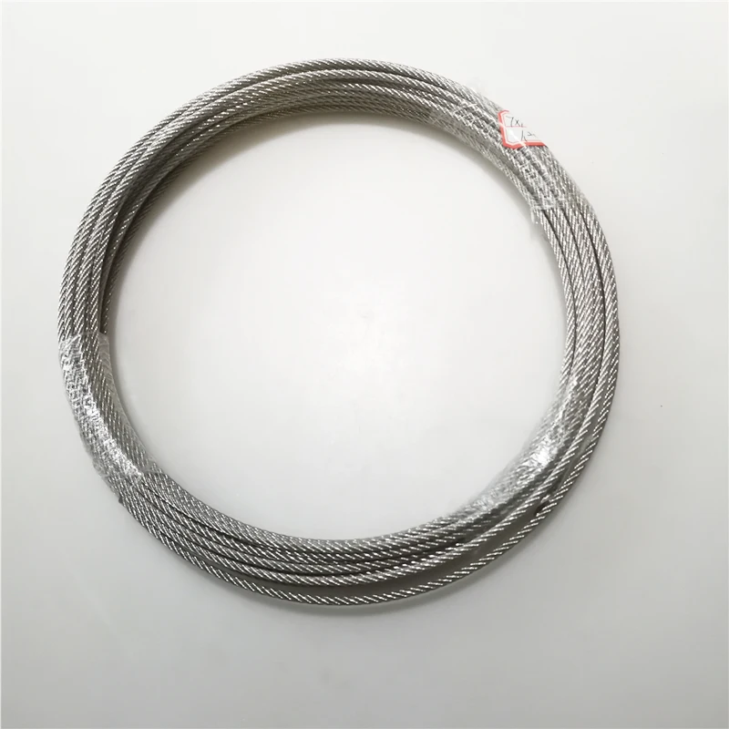

20Meter 304 Stainless Stee l4mm Steel PVC Coated Flexible Wire Rope soft Cable Transparent Clothesline
