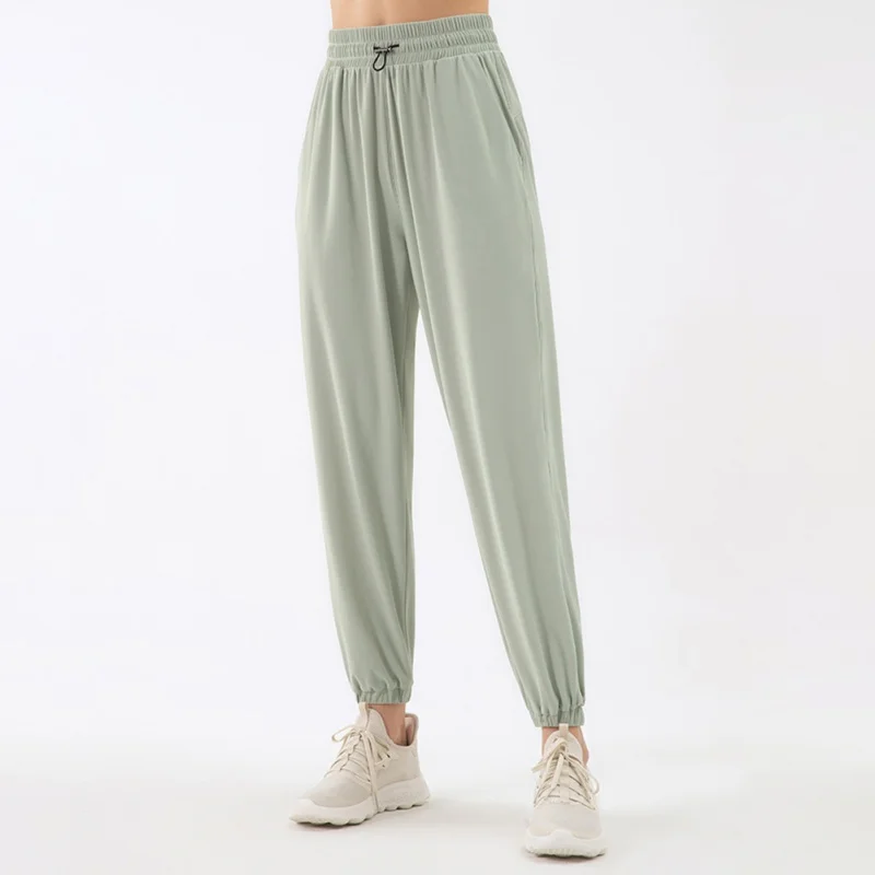 

Loose Feet Leisure Anti-Mosquito Pants Sunscreen Ice Silk Sports Pants For Women Thin Wide-Leg Drape