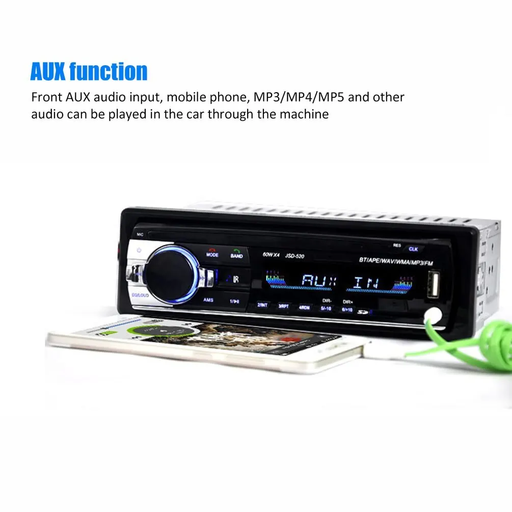 

Универсальный Автомобильный MP3-плеер, 12 В, стерео, FM, AUX, входной приемник, SD, USB, MP3-радио, встроенный в приборную панель