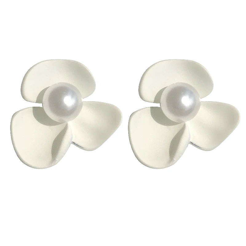 

Super Fairy White Stud Earrings ~ Pearl Flower Mori All-Match Simple Earrings Ins Korean High-Grade Earrings Female Earrings