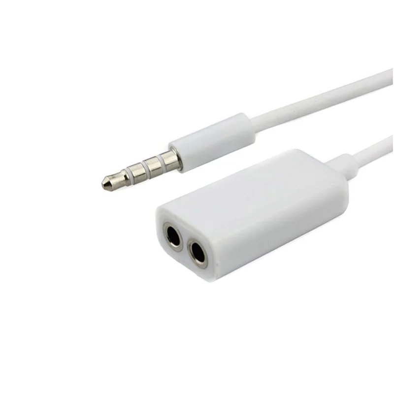 CatXaa Белый Портативный 1 штекер на 2 гнезда Aux аудио разветвитель кабель наушники