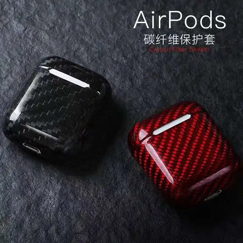 Чехол для наушников для AirPods Apple AirPods2 Беспроводная bluetooth-гарнитура защитный чехол из углеродного волокна