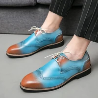 2021 new men shoes pu leather lace up fashion four seasons trend high quality latest fahion leisure classic hot men shoes kn116