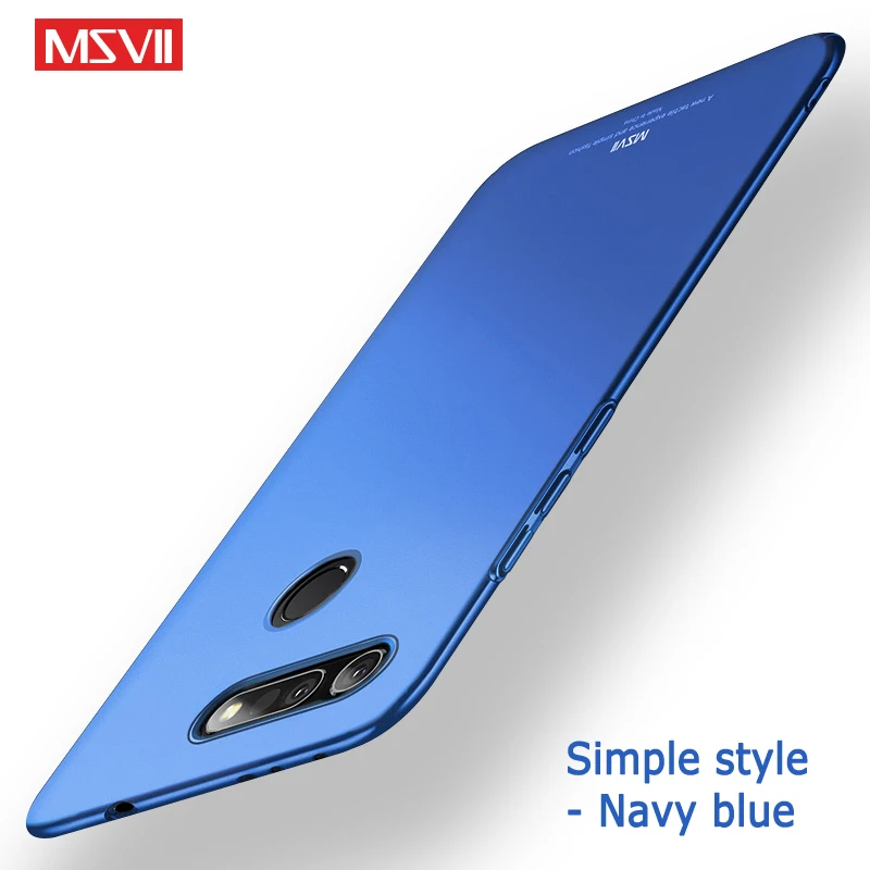 Simple blue Honor View 20 чехол MSVII Тонкий матовый чехол для huawei Honor View 20 V20 чехол PC чехол для huawei Honor View 10 Lite V10 чехол - Цвет: Simple blue