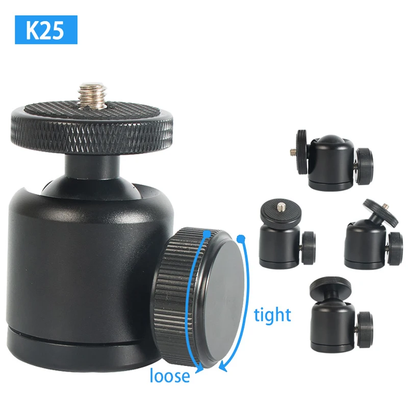 

Camera Mini Ballhead Flash Tripod 360 Ball Head Tripod Swivel Head Phone Stand Smaling Monopod Mount Adapter for DSLR Camera