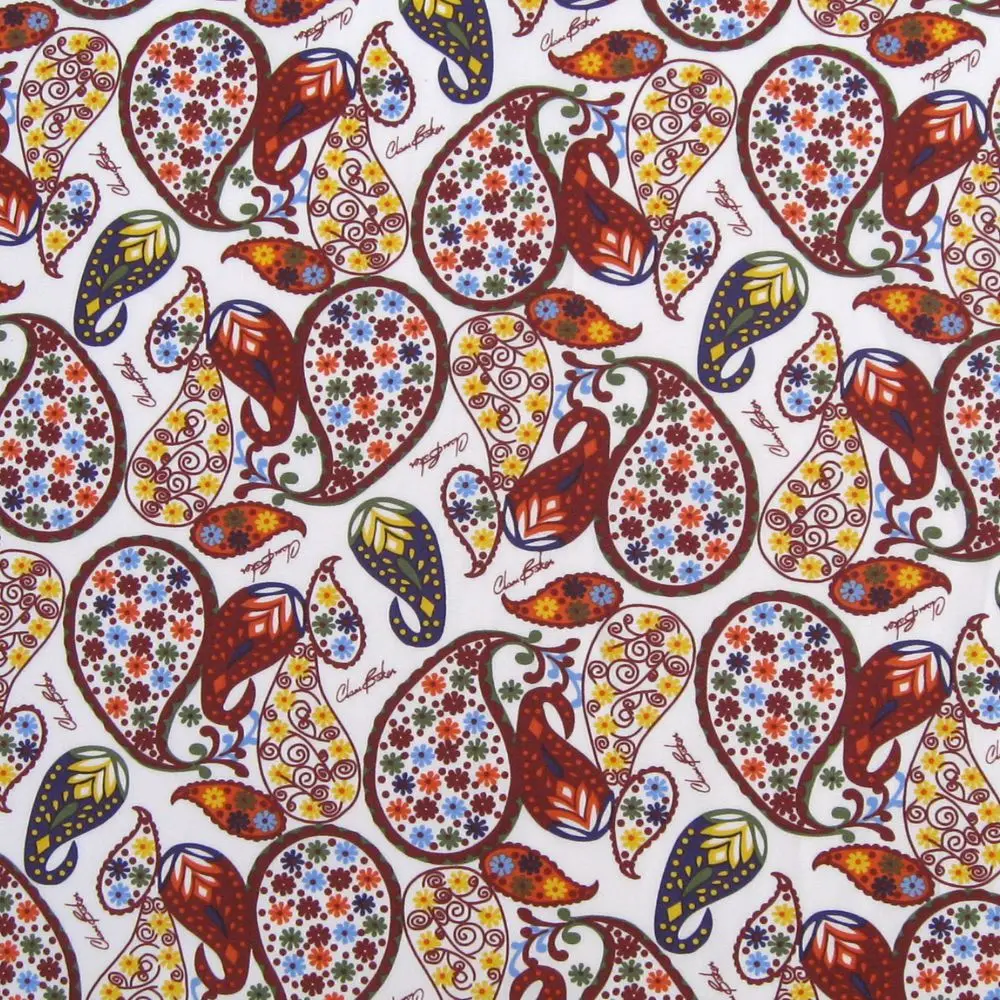 1 ярд хлопчатобумажной ткани для шитья платья постельного белья-Пейсли цветок