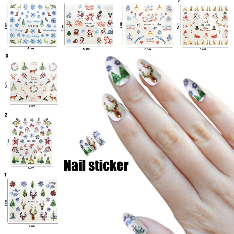Рождество переводная наклейка для ногтей s Хэллоуин мяч одеваются наклейки патч