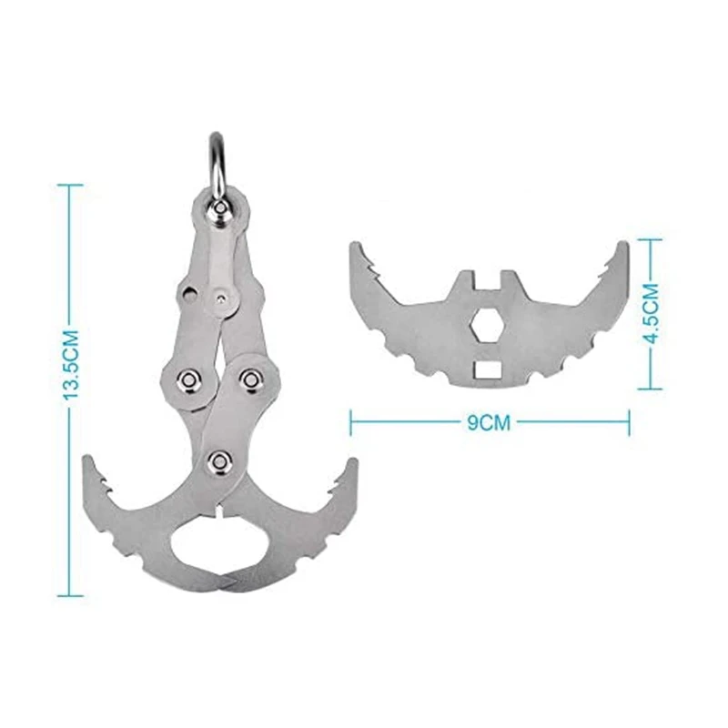 Гравитационный крюк захватный подъем из нержавеющей стали коготь Карабинер для