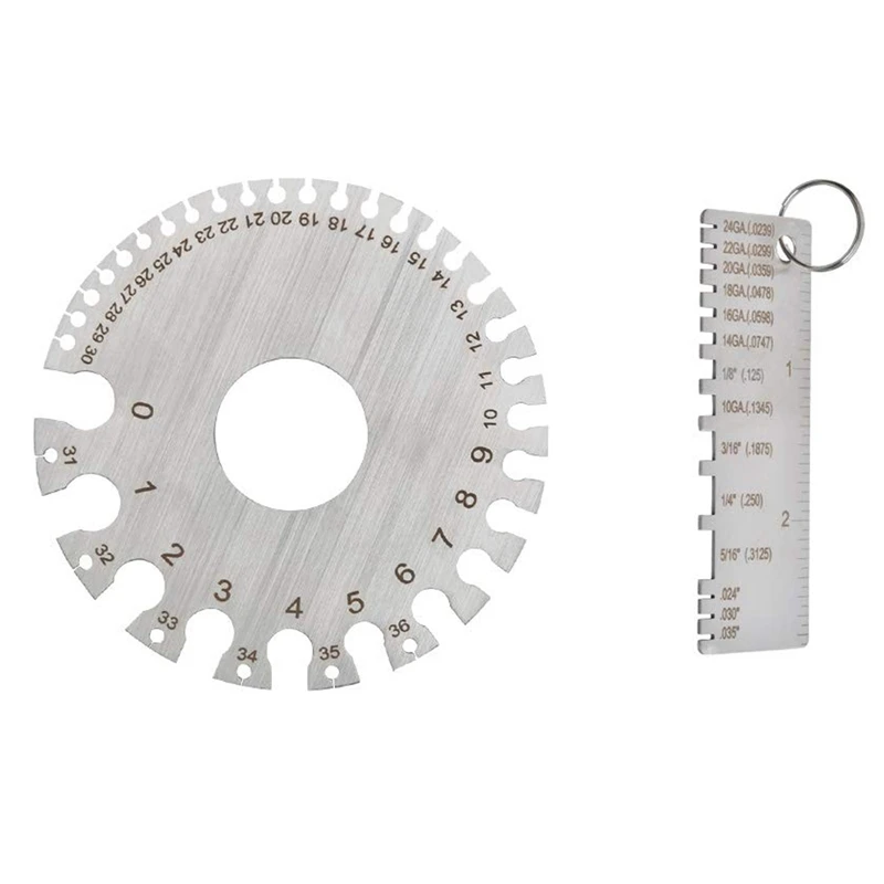 

Sheet Metal Gauge Welding Gage Inspection Tool, Dual-Sided Wire Gauge Cable Sheet Gage Standard Thickness Metal Gauge