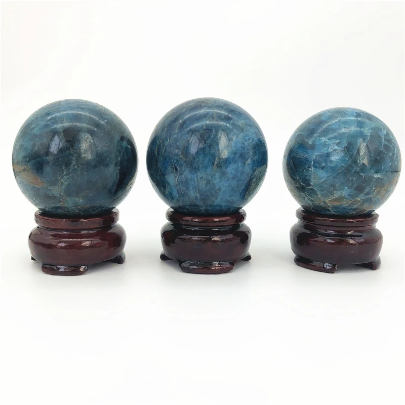 

1PC Natural Blue Apatite Crystal Ball Sphere Quartz Crystal Mineral Healing Decoration Natural Stones and Minerals
