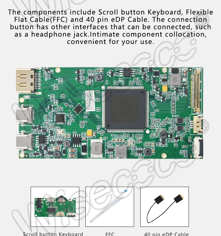 Wisecoco 4k USB-c type-c плата драйвера с клавиатурой mini hdmi 40pin edp интерфейс для 4k планшета ноутбука мини ПК Дисплей