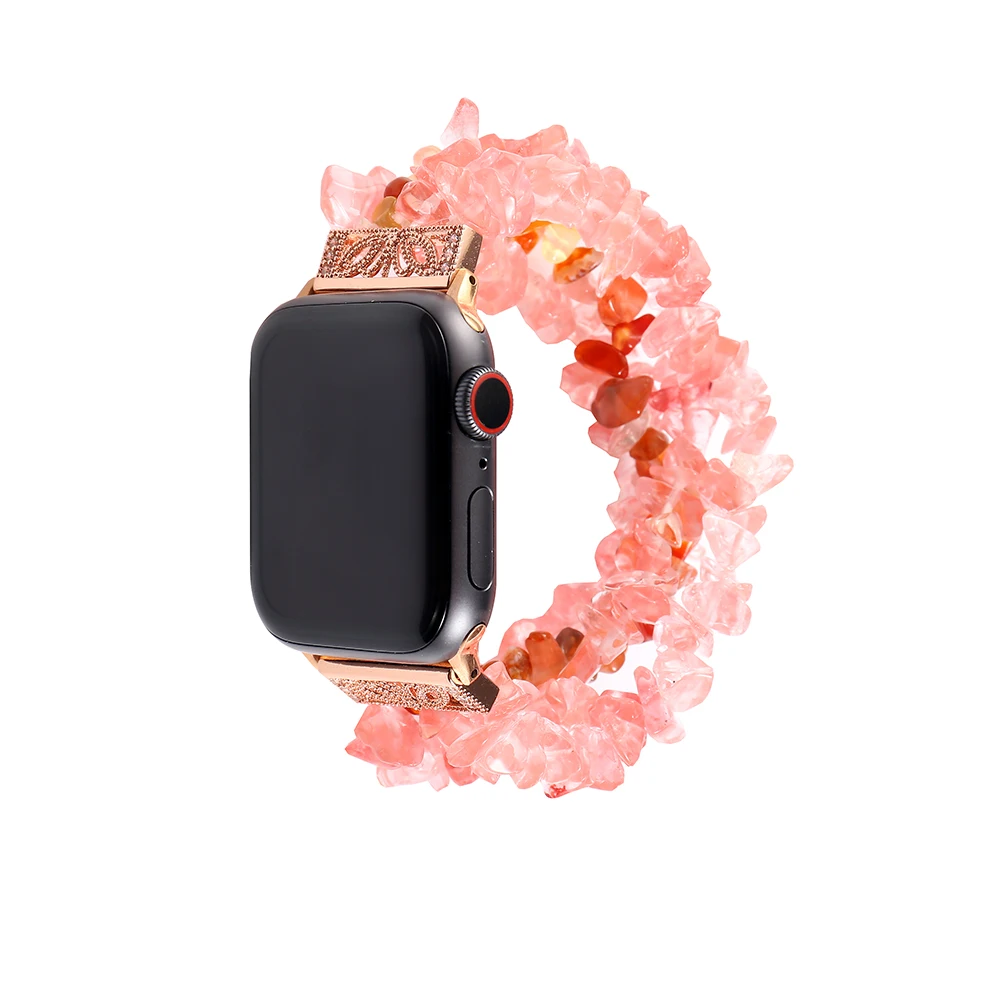 Ремешок ручной работы для Apple Watch Series 3 2 1 38 мм 42 натуральный браслет с красным