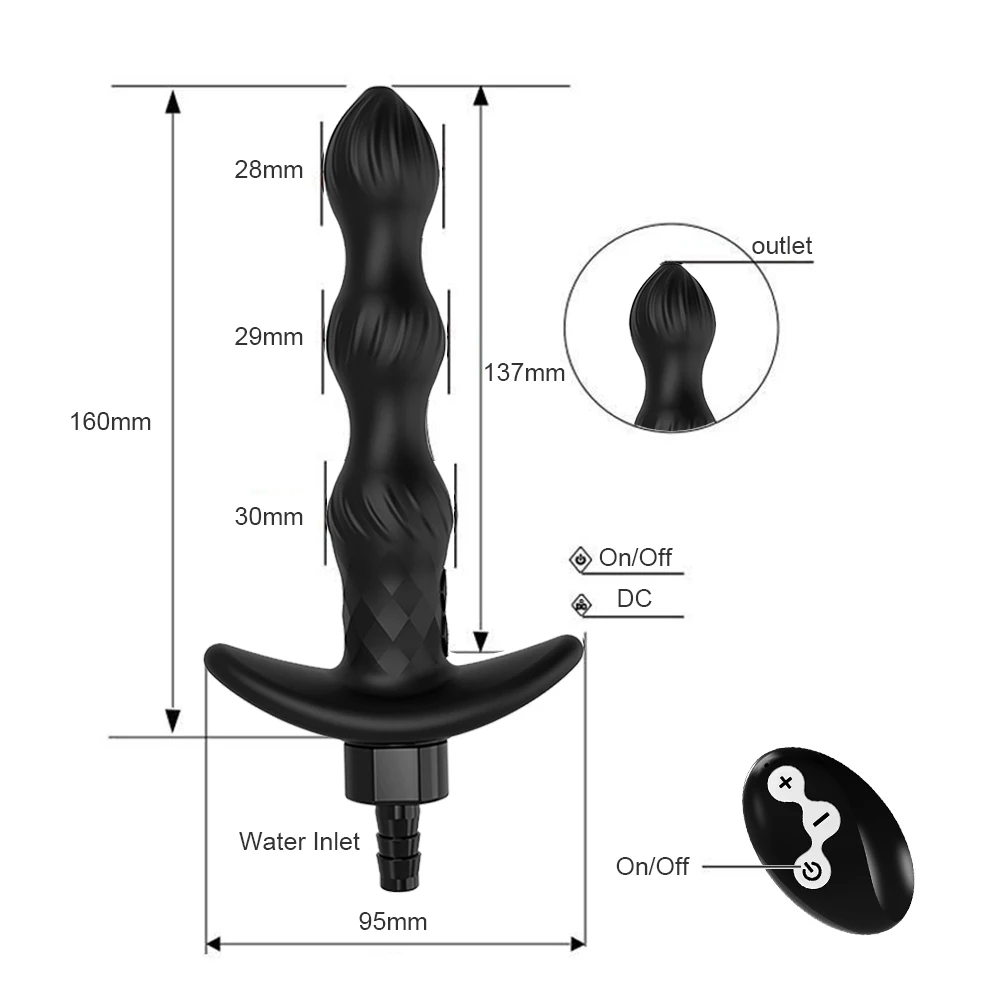 Wireless Remote ButtPlug Anal Cleaner Enema Shower Nozzle Syringe Vagina Anus Rinse Sex Toy for Adult Men Women Gay |