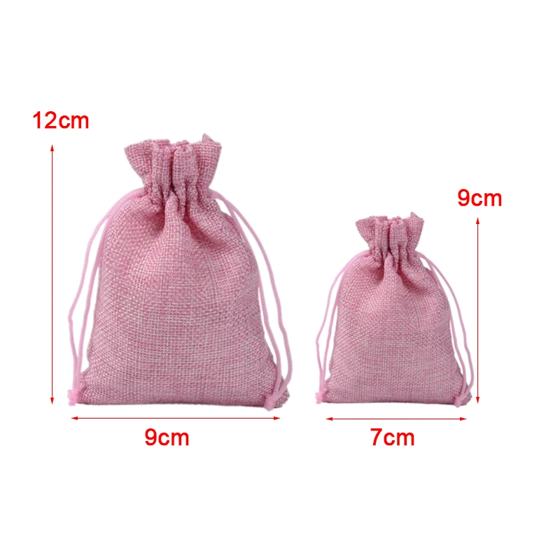 

10Pcs Burlap Packing Pouches Drawstring Bags Paper Price Tags And Hemp Cord Twine String For Jewelry Making Jewelry Display