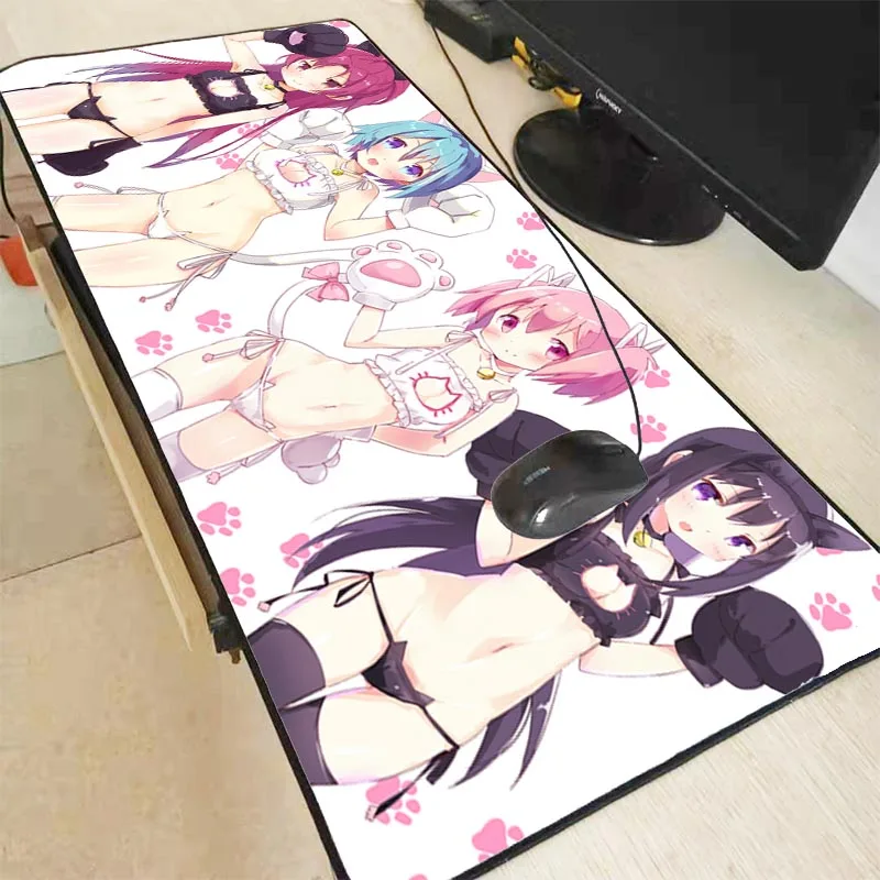 Mairuige XL Япония сексуальные аниме большой игровой запирающийся край коврик для мыши моющийся ноутбук компьютер коврик для мыши толщина 4 мм