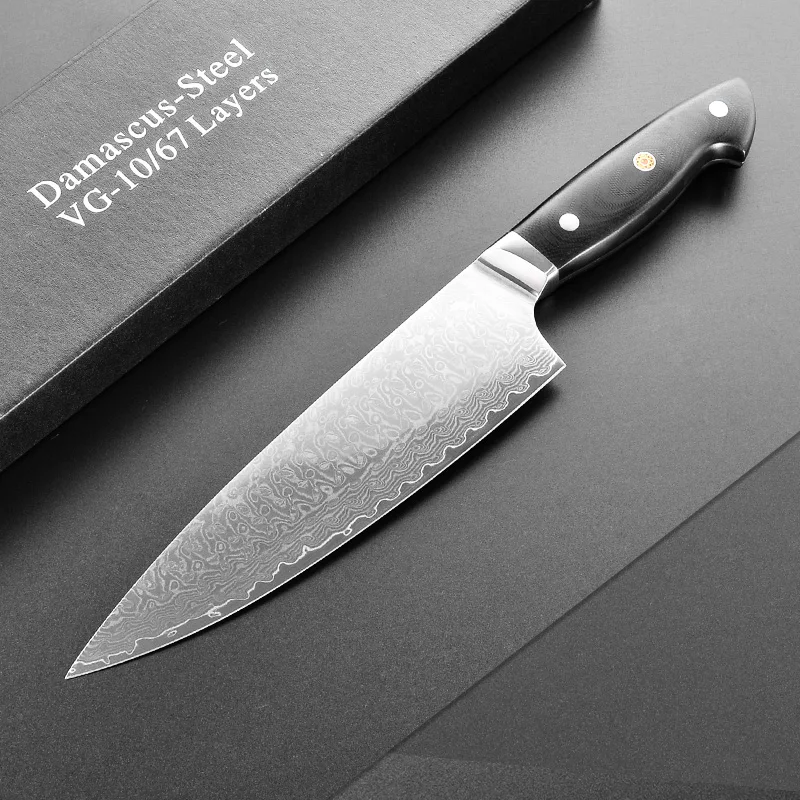 

Professional Chef Knife Damascus Steel VG10 Japanese Kitchen Knives Butcher Gyuto 8 inch Cleaver Cook Knives Slicing G10 Handle