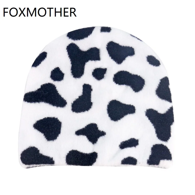 Женская зимняя шапка FOXMOTHER, черная или Белая Шапка-бини из коровьей шкуры, 2021