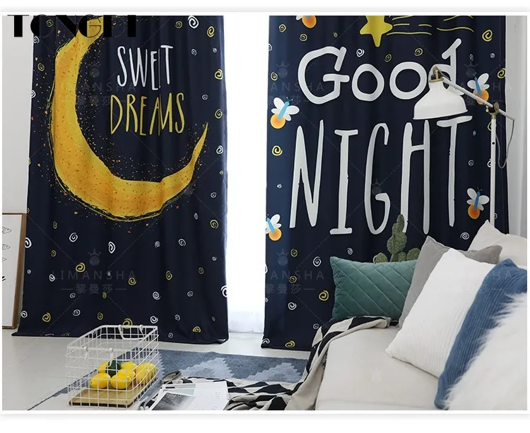 TONGDI Экологически чистая детская светонепроницаемая занавеска с цифровой