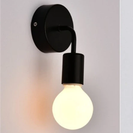 Настенный светильник, современный скандинавский деревянный бра для дома, светильник, винтажный Ретро настенный светильник, Декор, лампа Эдисона E27 110 В 220 В - Цвет абажура: Black