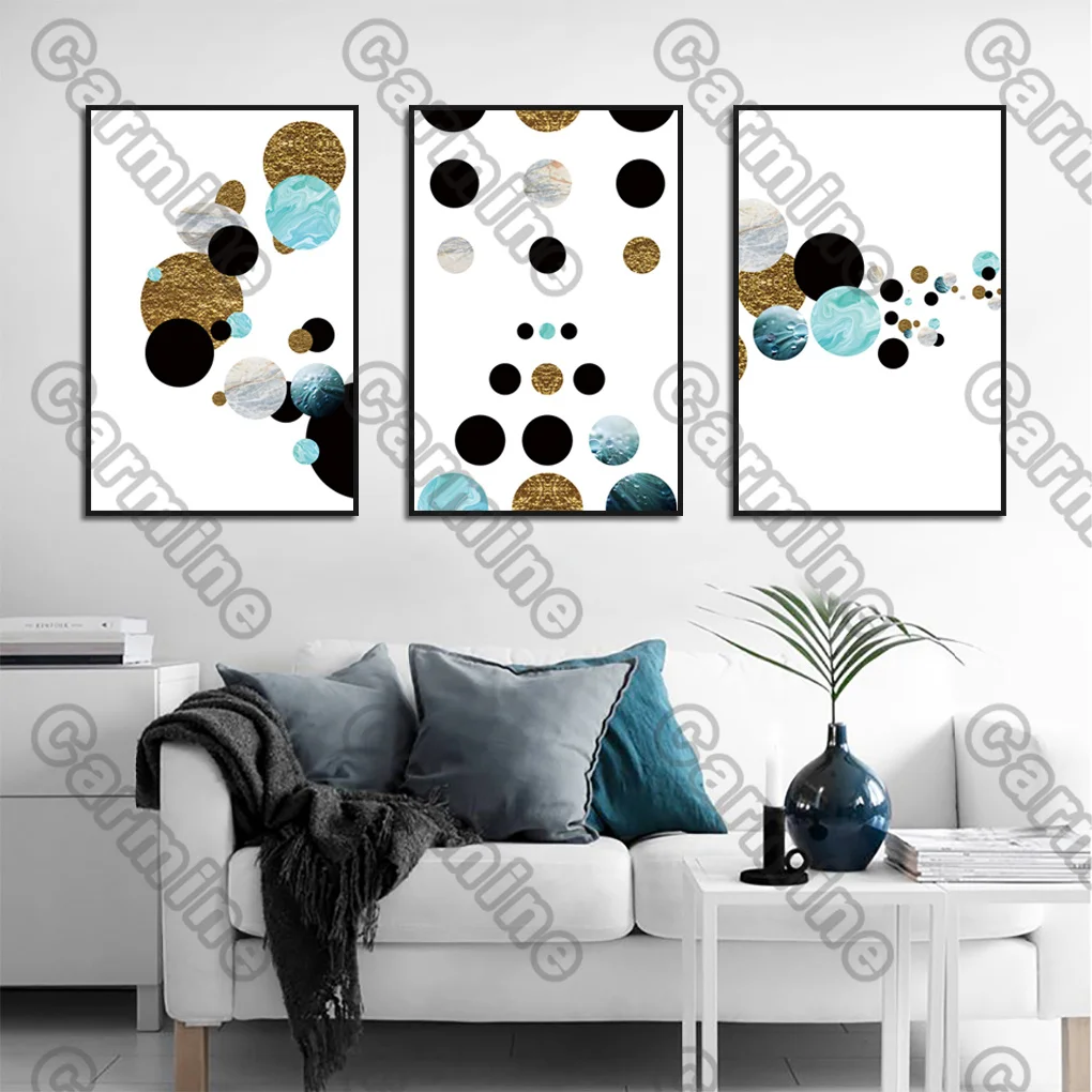 

Poster Colored Circular Patterns Abstract Canvas Painting and Prints Wall Art Pictures Decoration for Living Room 3Pcs Frameless