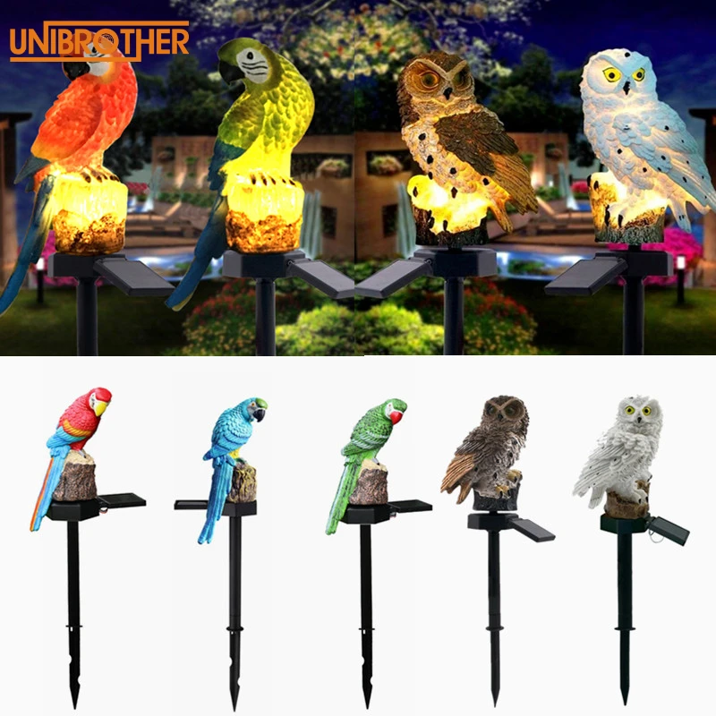 

Светодиодные фонари с совами, водонепроницаемый садовый светильник с украшением в виде животных, лужайки, на солнечной батарее, рождествен...