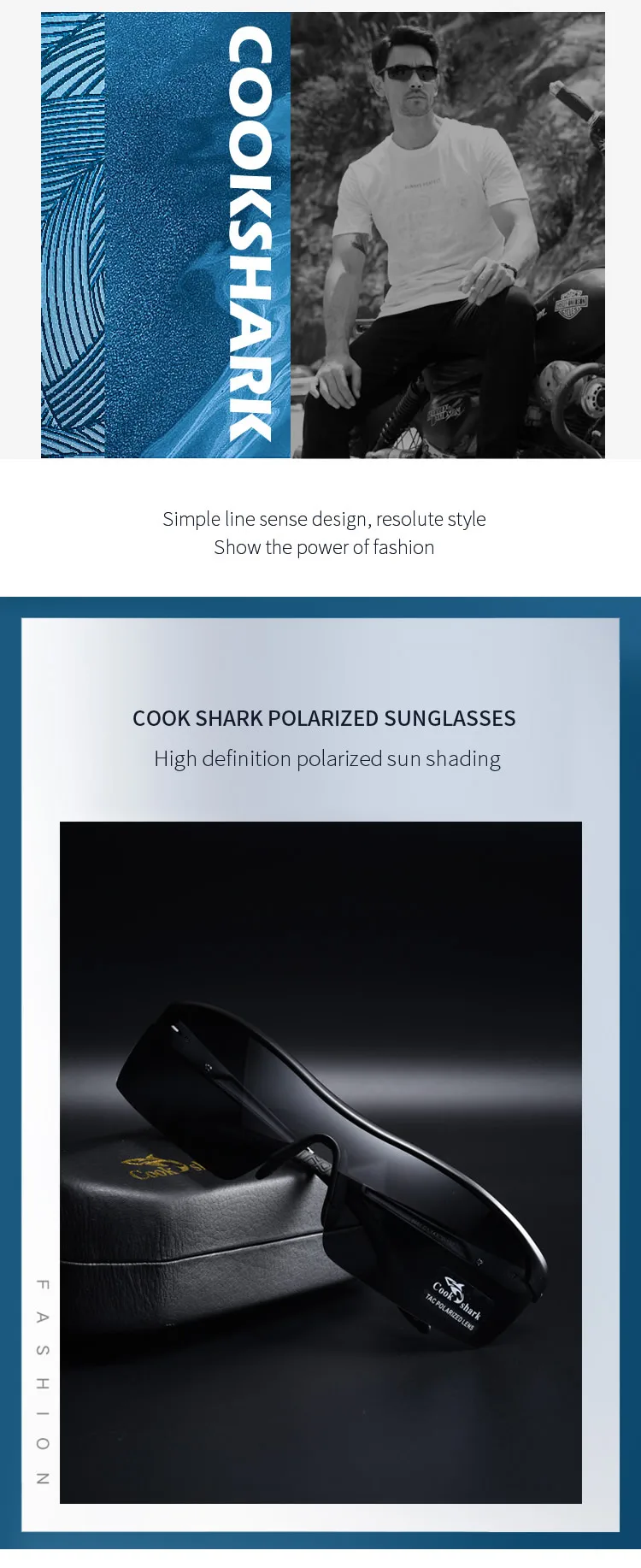 Cozinhar shark óculos de sol com lentes