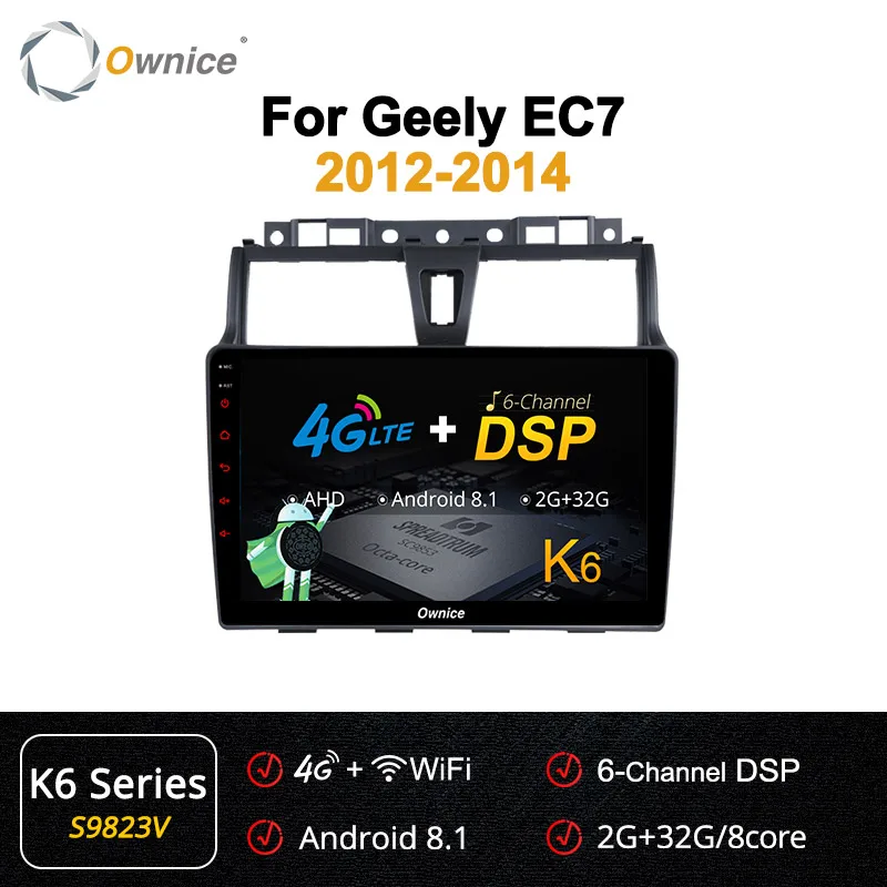 S9823 K6 Ownice K3 K5 K6 Android 9,0 360 панорама автомобиля радио аудио dvd для GEELY Emgrand EC7- gps Navi 8 ядерный DSP 4G LTE SPDIF - Цвет: S9823 K6