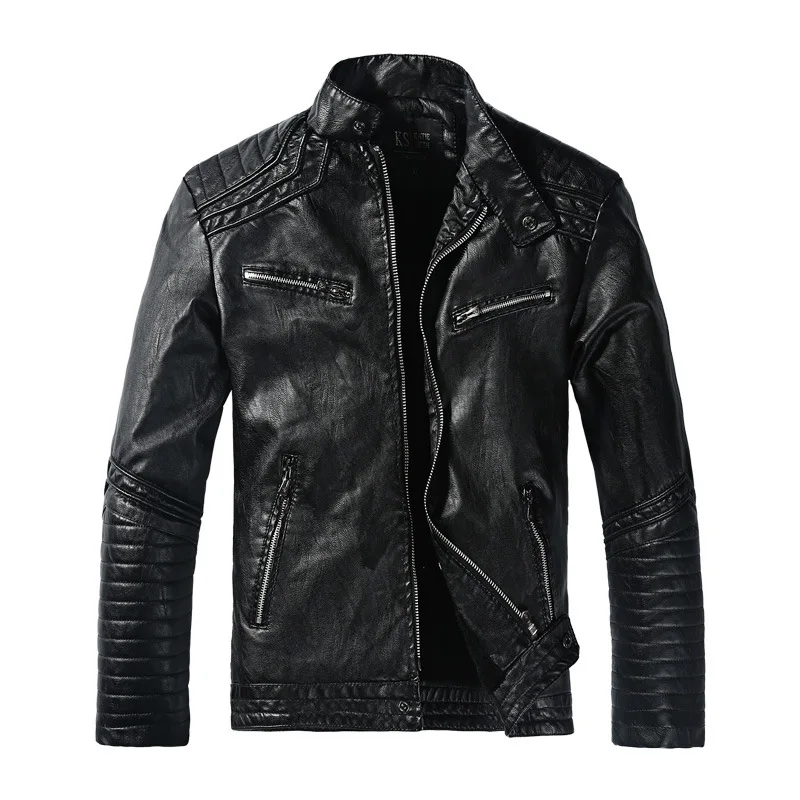 

Men's coat leather biker jacket men's pu coat leather jacket