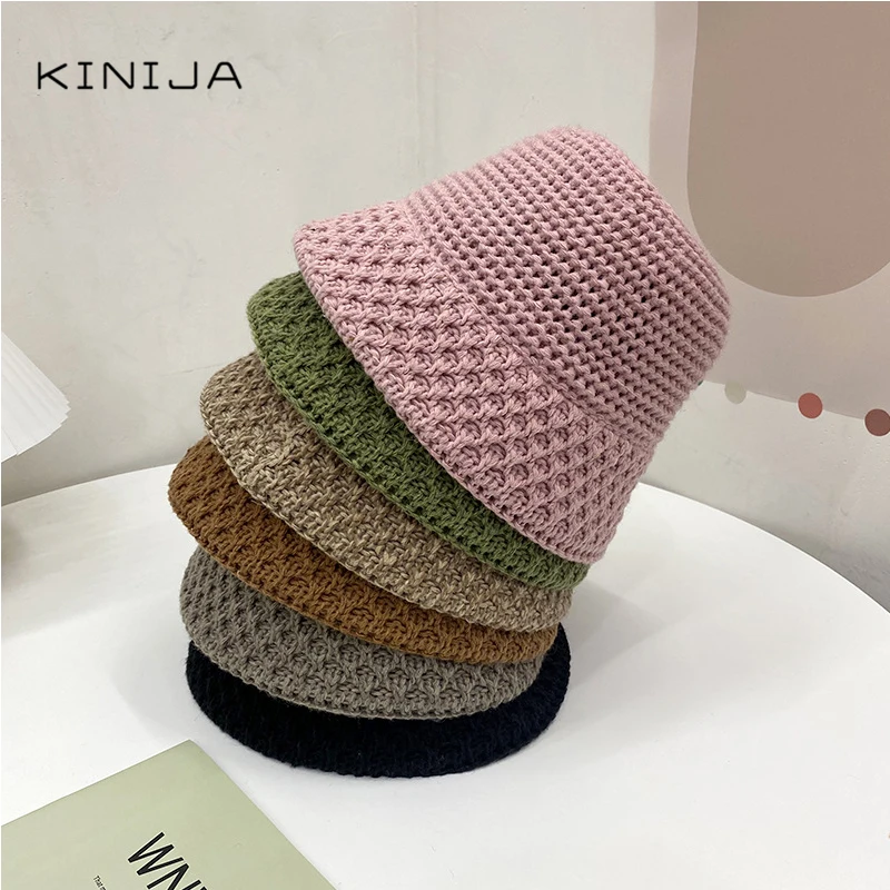 Осенняя женская вязаная шапка в рыбацком стиле аксессуары винтажная