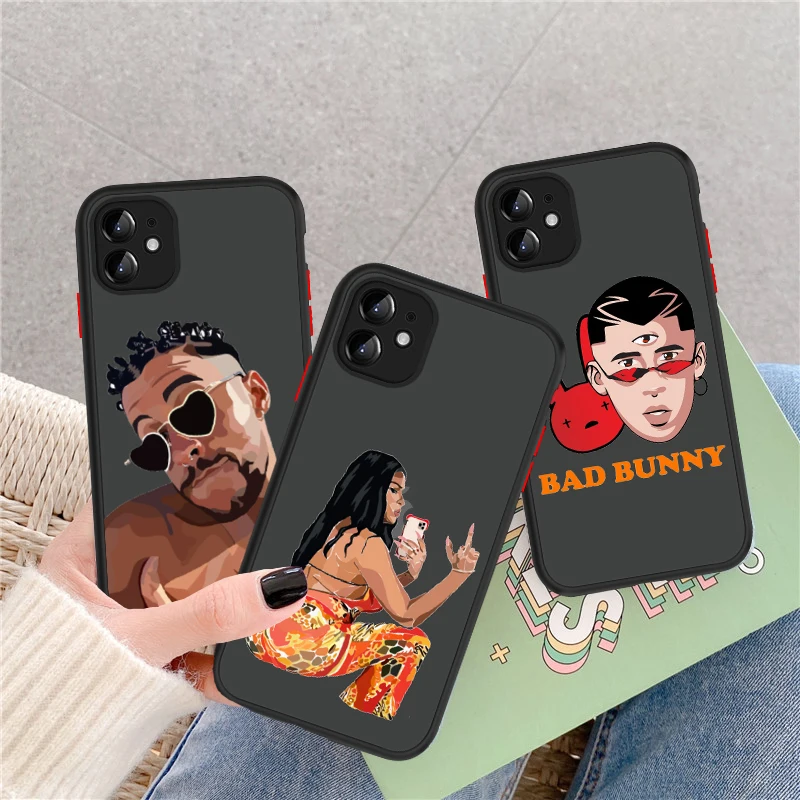 

Phone Cover for IPhone 12 11 Pro Max X XS XR Yo Perreo Sola Bad Bunny Matte Case For iPhone 6 7 Plus 8 Plus 6S 7 8 SE2020 12Mini