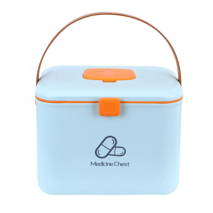 

Multi-Functional Family First-Aid Box Kit Portable 2-Layer Medicine Box Medicine Chest remote control holder Organizador