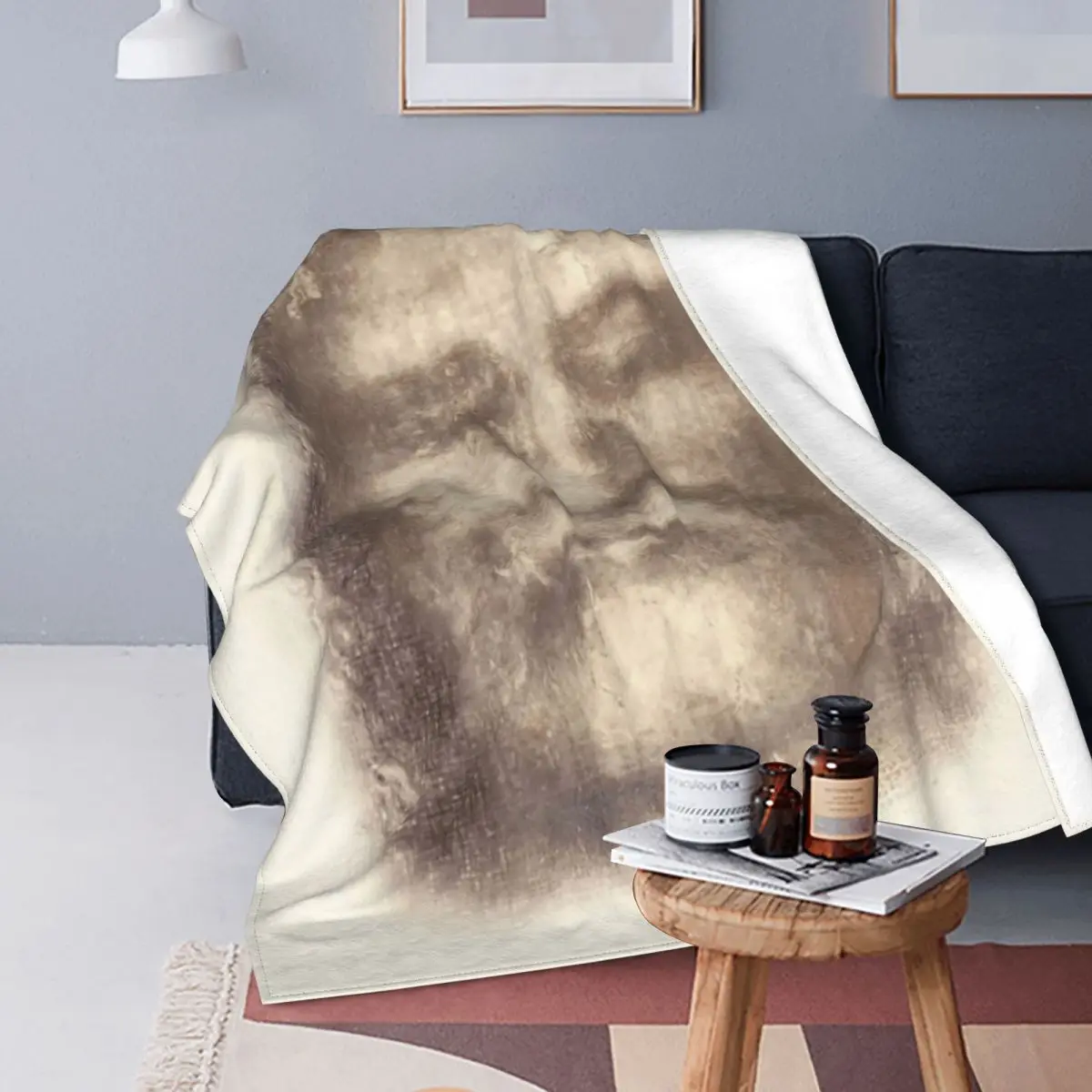 

Face Of Jesus Blankets Velvet Spring/Autumn Catholic Faith Church Multifunction Soft Throw Blankets for Bedding Travel Quilt