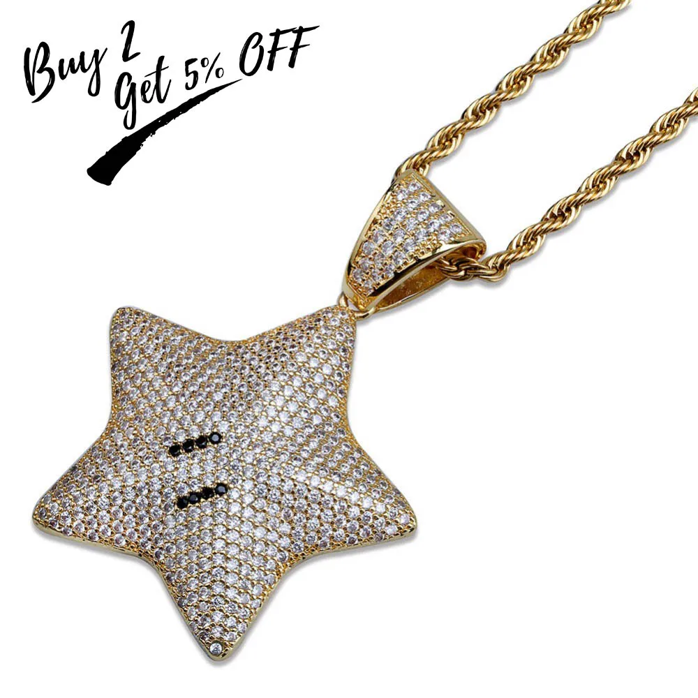 TOPGRILLZ золотистый и серебристый цвет мультяшная звезда искусственная для мужчин