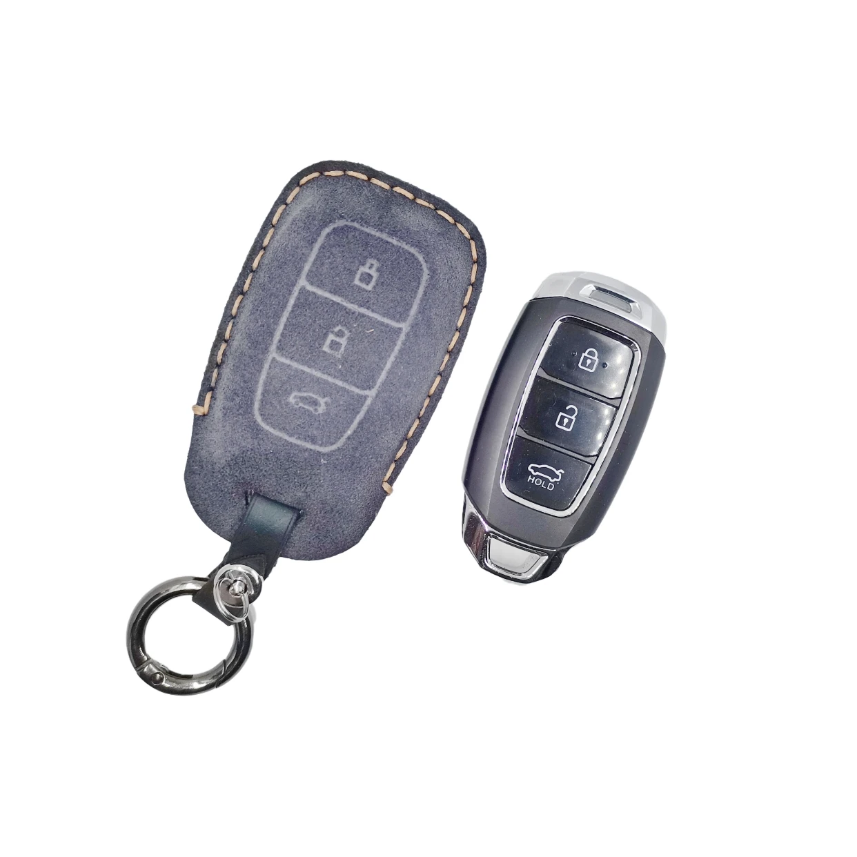 

Leather Remote Key Case Shell Fob Cover For Hyundai i30 Ix35 KONA Encino Solaris Azera Grandeur Ig Accent Santa Fe Palisade