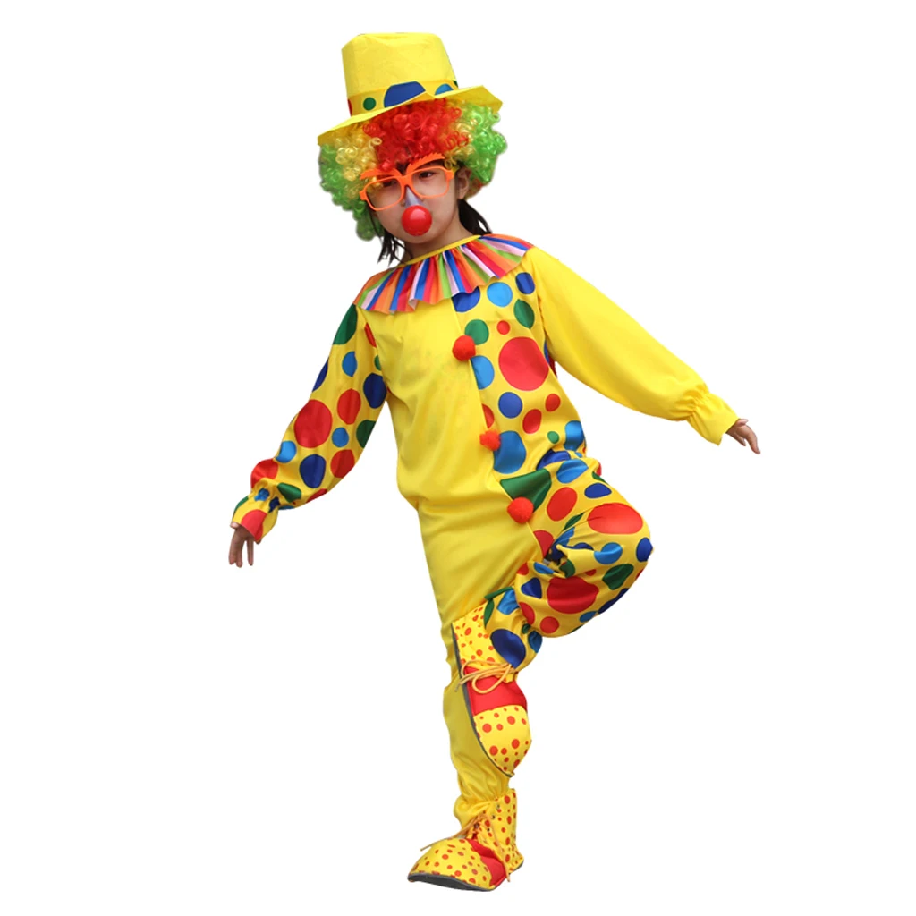 Костюм цирка клоуна комедия в горошек детская одежда сценический артист
