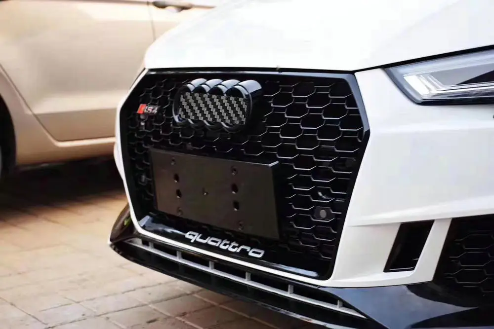 RS4 набор внешних комплектующих к автомобилю для Audi A4- переднего бампера и передней губы и переднего гриля/заднего бампера и заднего диффузора губ