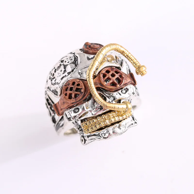 

Retro Gothic Fashion Mechanical Steampunk Creative Skull Men Ring Trend Ring Ring Party Jewelry Boy Birthday Gift Wholesale