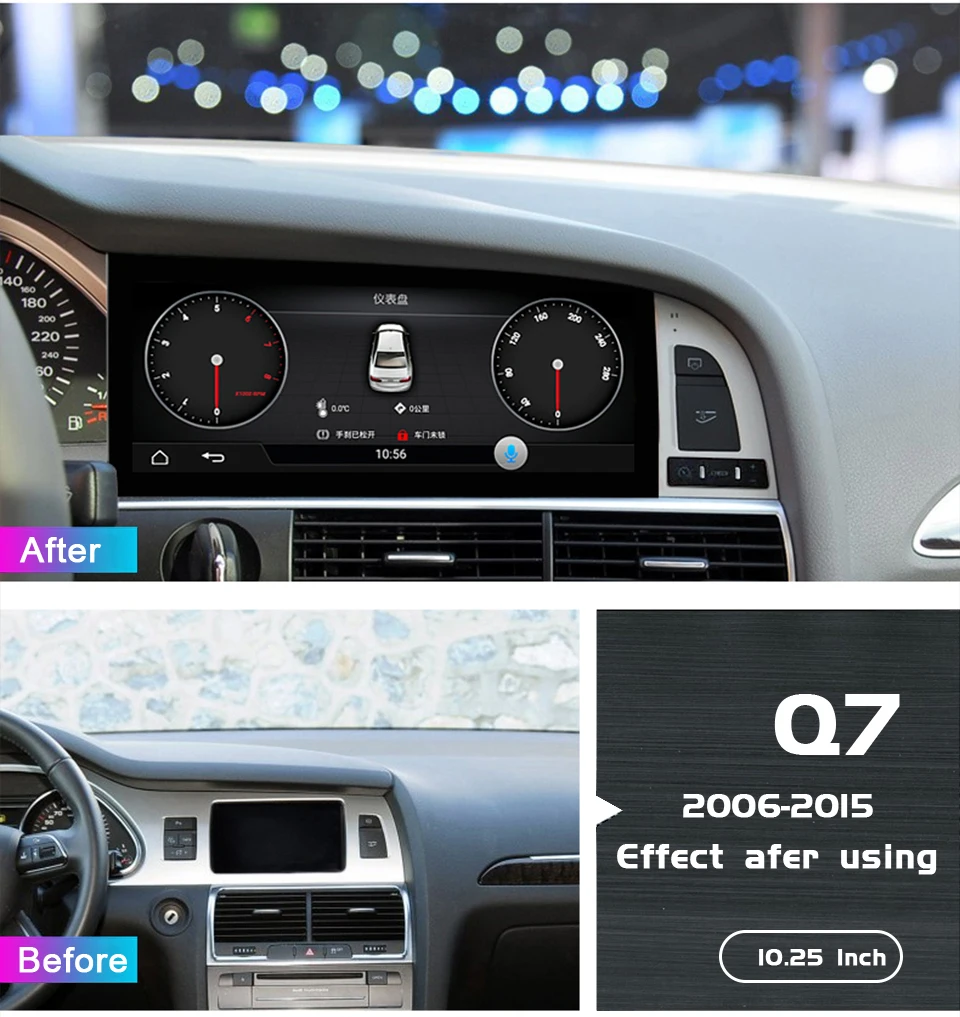 Сенсорный экран автомобильный мультимедийный плеер для Audi A6 Q7 1 Din радио аудио Android gps навигация Bluetooth Камера заднего вида дисплей
