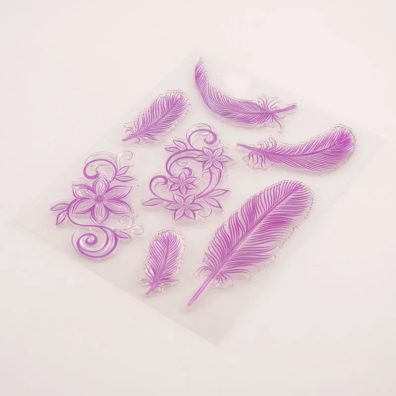 Горячая Распродажа перо цветок прозрачные штампы/силиконовые уплотнения