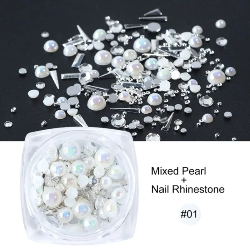 Многоформенные AB голографические стразы имитация жемчуга бусины ювелирные