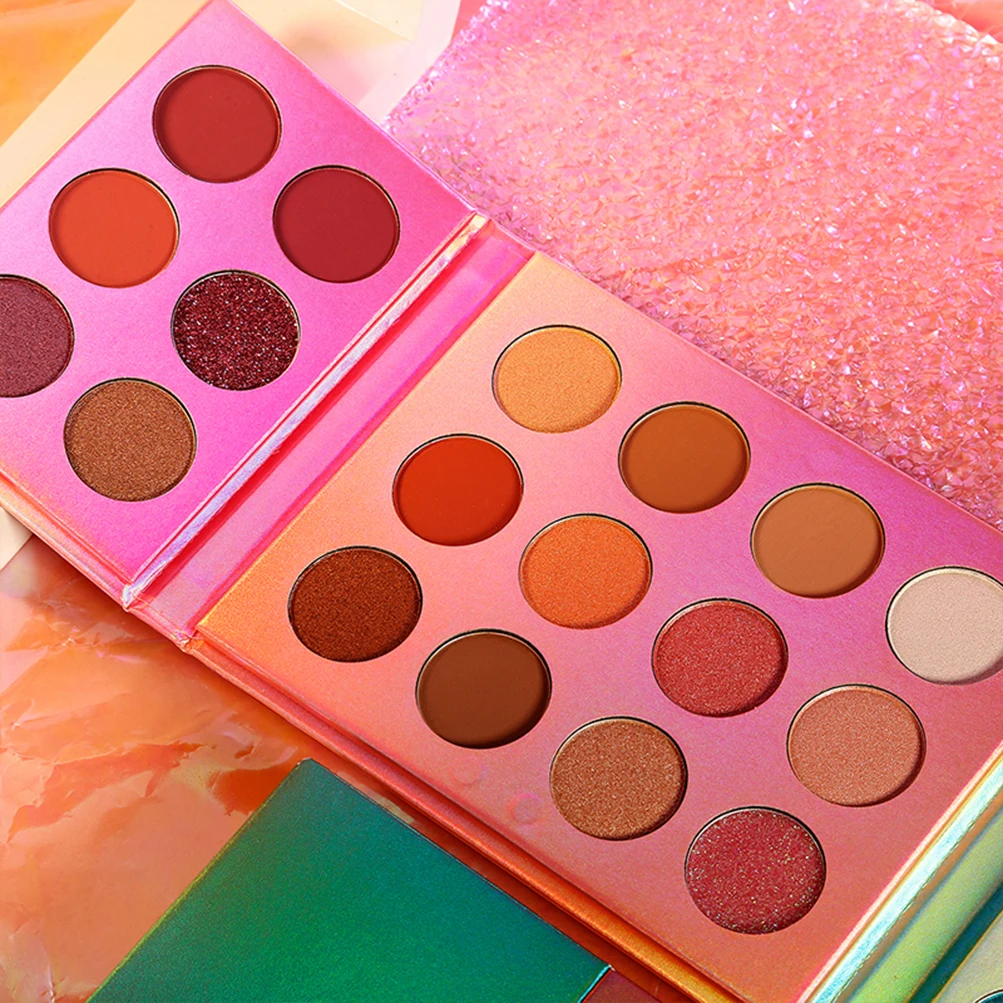 Двойная палитра блестящих матовых теней для век стойкие теплые и пигментные тени