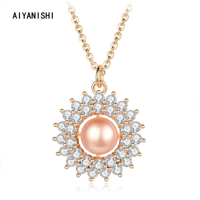 Ожерелье AIYANISHI с натуральным пресноводным жемчугом длинное свадебное