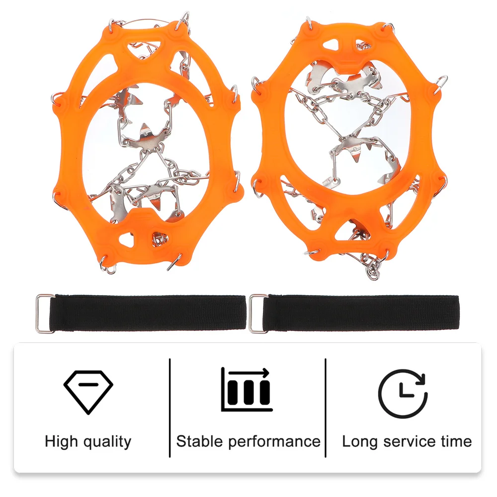 

1 Pair 19 Teeth Crampons Stainless Ice Snow Gripper Spike Cleats Snow Shoe Cover