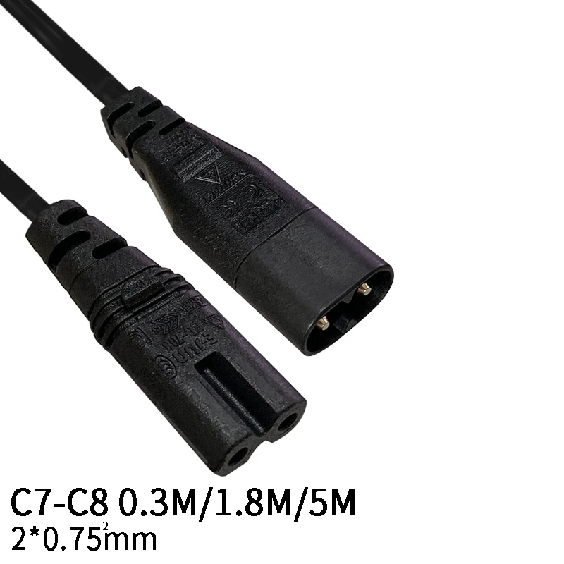 5 м 2*0 75 мм квадратная фотосессия IEC320 C8 штепсельная вилка к C7 женскому удлинителю